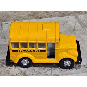 Yellow Diecast Metal School Bus Toy Vehicle Classic Design 4" inches